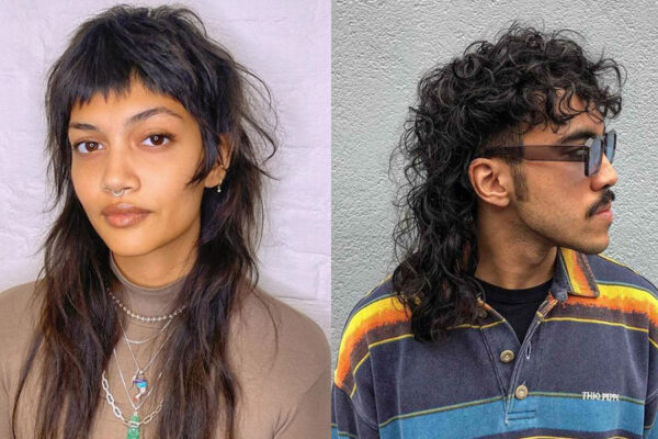 straight hair mullet