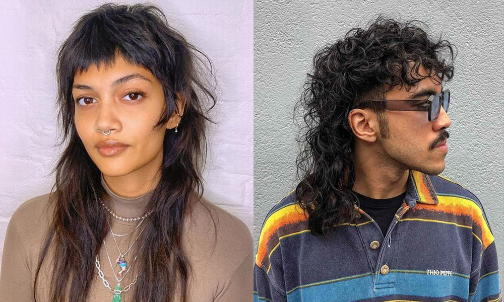 straight hair mullet